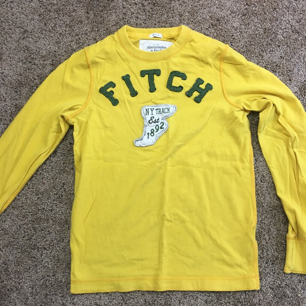 Yellow Abercrombie and Fitch long sleeve shirt.